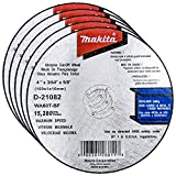 Makita 5 Pack - 4 Inch Cut Off Wheels For 4' Grinders - Aggressive Cutting For Metal & Stainless Steel - 4' x .045' x 5/8'
