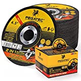 PEGATEC Cutting Wheels 50 Pack, 30% Performance Up Cut Off Wheels Ultra Thin 4 1/2 x0.04x7/8 inch Cutting Disc, Super Metal & Stainless Steel Aggressive Cutting Wheel for Angle Grinder (50)