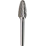 SF-5 Tungsten Carbide Burr Rotary File Tree Shape Radius End Shape Double Cut for Die Grinder Drill Bits 1/4'' Inch Diameter of Shank and 1/2'' Inch Diameter of Cutter 1'' Inch Cutter Length