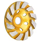 SUNJOYCO 4' Concrete Grinding Wheel, 4 inch 12-Segment Heavy Duty Turbo Row Diamond Cup Grinding Wheel Angle Grinder Disc for Granite Stone Marble Masonry Concrete