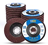 MIDO PROFESSIONAL ABRASIVE Flap Disc 4-1 2 Inch 20 Pack Flap Disc Assorted Grit 40 60 80 120 Aluminum Oxide Sanding Grinding Wheels 4.5 x 7/8 Inch Flat Type #27