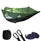 Camping Hammocks with Mosquito/Bug Net, Portable Double Hammock Nylon Ultralight Backpacking Hammock with Tree Straps ,Carabiners & Stored Bag for Outdoor Backpacking Indoor Hiking Backyard Beach