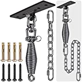 Dolibest Hammock Chair Hanging Kit, Heavy Duty Swing Hanger and 3.28ft Chain with Spring (6MM), Wall Ceiling Hooks for Yoga Indoor Playground Hanging Chair Hammock Chair4 Screws, 4 Expansion Screws
