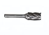 YUFUTOL SA5-NF Aluminum Cut Tungsten Carbide Rotary Burr Bits File for Die Grinder,Cylindrical Shape with 1/4 inch Shank, 1/2 inch Head Diameter, 1 inch Flute length, Pack of 1