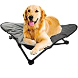 Elevated dog bed steel frame foldable, comfortable portable washable & breathable easy clean hammock chair for dogs medium and small dog beds for camping relieves stress and pain in your pet's joints