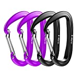 B-Mardi Carabiner Clip Heavy Duty,4 Pack,12Kn (2697 lbs) Lightweight caribeener Clips,Wiregate Caribeaners for Hammock,Keychain,Camping,Dog Leash and Harness,Hiking & Utility
