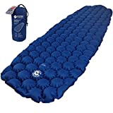 ECOTEK Outdoors Insulated Hybern8 4 Season Ultralight Inflatable Sleeping Pad with Contoured FlexCell Design - Easy, Comfortable, Light, Durable, Hammock Approved - Sub Zero Temp Rating [Ocean Blue]