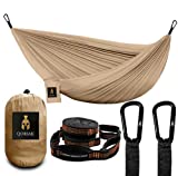 Double & Single Ripstop Hiking Hammock with Tree-Friendly Straps | Small Portable Lightweight Hammocks for Camping, Outdoor Sleeping, Hiking, Backpacking