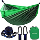 Camping Hammock, Single Hammock with 2 Tree Straps(10+2 Loops), Portable Lightweight Hammocks with 210T Parachute Nylon for Backpacking, Outdoor, Beach, Travel, Hiking, Camping Gear