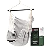 Hammock Chair Swing (Heavy Duty) - Hammock Swing Chair for Indoor & Outdoor I Good for Patio and Porch I Bedroom Hanging Chair I Hanging Hardware & Pillows Included