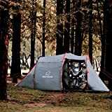 Wolf Walker Motorcycle Tent for Camping 2-3 Person Waterproof Instant Tents with Integrated Motorcycle Port for Outdoor Hiking, Backpacking, Picnic Fast Pitch