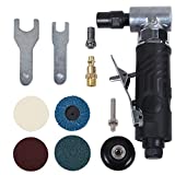 Angle Air Die Grinder 1/4 inch with 4 pcs 2' Roll Lock Sanding Discs, 90 Degree Angle Pneumatic Die Grinder
