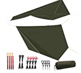 Onewind Premium 11ft Hammock Rain Fly, Lightweight and Waterproof Camping Tarp with Complete Accessories. Easy to Setup with Carrying Case, OD Green…