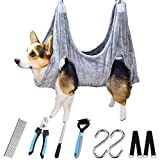 MAIYOUWENG Dog Grooming Hammock,Dog Grooming Supplies,Dog Hammock,Dog Grooming Harness,Pet Grooming Hammock,Grooming Table,Dog Nail Clipper,Dogs Cats Grooming,Claw Care (S, Upgraded Version (9 in 1))
