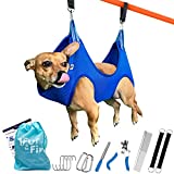 F2F Pet Dog Grooming Hammock for Small Dogs Harness Sling for Cats & Dogs Hanging Grooming Harness for Nail Trimming Restraint Bag Holder, Pet Cat Dog Grooming Sling, Straps & Full Home Helper DIY Kit