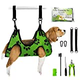 Dog Grooming Hammock for Nail Trimming - Complete Groomers Helper Set for Pets - Pet Grooming Hammock with Hooks Dog Nail Clipper - Dog Hammock for Nail Clipping - Dog Sling Lift Harness for Dogs Cats
