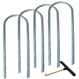 Trampolines Wind Stakes Heavy Duty U Type Sharp Ends Safety Ground Anchor Galvanized Steel for Soccer Goals, Camping Tents and Huge Garden Decoration (Trampoline Stakes 4pcs)