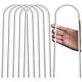 ATEMA Trampoline Stakes U Shaped Heavy Duty Trampoline Anchors Galvanized Steel Safety Ground Wind Stakes for Trampoline, Soccer Goals, Camping Tents, Garden Decoration(6 pcs)