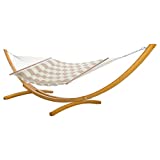 Hatteras Hammocks Regency Sand Sunbrella Pillowtop Hammock with Free Extension Chains & Tree Hooks, Handcrafted in The USA, Accommodates 2 People, 450 LB Weight Capacity, 13 ft. x 55 in.