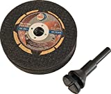 Die Grinder Cut-Off Wheels and Mandrel Kit Including 12PACK 3'x.045'x3/8' Thin Cutting Wheels and One Mounting Mandrel (12 Cut-Off Discs and 1 Mandrel)