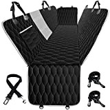 Laadd Dog Car Seat Cover for Back Seat, 100% Waterproof Dog Seat Cover with Mesh Window, Nonslip Scratchproof Car Seat Covers for Dogs, Dog Hammock for Car, Trucks and SUVs, Standard, Black