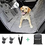 LIFEFAIR Dog Car Seat Cover for Back Seat, Mesh Window Hammock 900D Heavy- Duty and Non Slip Scratch Proof Pet Cat Seat Cover with Universal Size Fits for Cars, Trucks and SUV, Gray