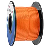 emma kites Orange 1mm UHMWPE Micro Cord Rope Whipping Twine Durable Repair Cord Thread for Heavy Duty Canvas Tarps Bags Emergency Line for Backpacking Survival 100Ft 350Lb