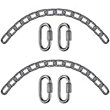 BeneLabel 2 Hanging Chair Chain with 4 Carabiners, Heavy Duty Hanging Kits Hammock Chair Hardware for Indoor Outdoor Playground Hanging Chair Hammock Chair Punching Bags, 1000 LB Capacity