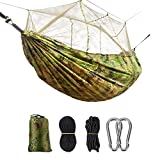 MontCampys Outdoor Camping Hammock with Mosquito net, Single Double Portable Hammock Tent, Lightweight Hammock with Tree Straps for Indoor, Hiking, Backpacking, Travel, Beach, Backyard, Survival Gear