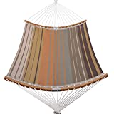 Patio Watcher 11 FT Quick Dry Hammock Folding Curved Bamboo Spreader Bar Portable Hammock for Camping Outdoor Patio Yard Beach, Water Resistance and UV Resistance