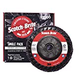 Scotch-Brite Clean and Strip XT Pro Disc - Rust and Paint Stripping Disc - 4.5” diam. x 5/8-11 Quick Change Thread - Extra Coarse Silicon Carbide - Pack of 1