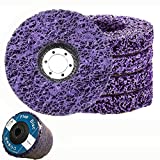 Lystin Stripping Disc, 5 Pack- 4 1/2'(115mm) x 7/8' Stripping Wheel Strip Discs for Angle Grinders, Clean & Remove Paint Coating Rust and Oxidation for Wood Metal Fiberglass, Purple