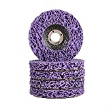 5Pcs 4' Poly Strip Disc Wheel Paint Rust and Oxidation Removal Clean for Angle Grinder Purple for Surface Preparation Conditioning and Finishing
