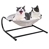 Wedyvko Cat Bed Hammock ，Removable & Washable Elevated Pet Bed for Indoor Cats，Heavy Duty Iron Frames Cat Cooling Cot for Kitty & Puppy Indoor and Outdoor Cat Hammock