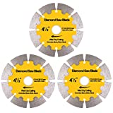NYTiger 3 Pack 4-1/2 inch Diamond Saw Blades 4.5' Angle Grinder Disc Wet Dry Segmented  Cutting Wheel with 4/5-5/8 inch Arbor for Concrete Stone Brick Block Masonry