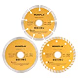 Gunpla 3 Pieces 4-1/2 inch Diamond Cutting Blade Continuous Segmented Turbo Rim Dry Wet Circular Saw Cutter Angle Grinder Disc 7/8 inch Arbor with Reducing Ring 5/8 inch for Tile Masonry