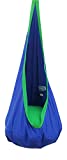 Kids Child Hanging Pod Swing Chair with Pocket, Hanging Hammock Cocoon, Indoor and Outdoor Fun, Reading Nook, Relaxation, Sensory Autism Therapy, Easy to Hang Comfortable Nest, Girls and Boys (Blue)
