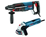 Bosch 11255VSR-GWS8 1' SDS-plus Bulldog Xtreme Rotary Hammer with 4-1/2' Small Angle Grinder, Blue