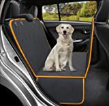 Active Pets Car Seat Cover for Dogs - Standard Waterproof Dog Seat Cover for Back Seat in SUV or Truck - Convertible Pet Hammock & Trunk Protector for Travel - Orange