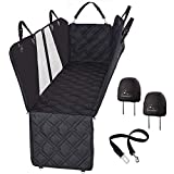 Meadowlark Premium Hammock Dog Car Seat Cover for Back Seat w/ Mesh Window, Non-Slip, Water Repellant Pet Car Dog Seat Covers for Cars & Trucks w/ Dog Accessories: Dog Seat Belt & 2 Headrest Covers