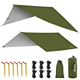COMMOUDS Waterproof Camping Tarp, Lightweight Hammock Rain Fly Tarp, 10X10/13X10/16.4X10FT, Premium Ripstop Oxford Tent Footprints for Backpacking, Camping, Hiking and Outdoor Adventures
