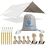 10 ft x 9 ft Advanced Tarp, Hammock Rain Fly Camping Gear is Easy to Set Up it Includes Stakes with Tiedown Ropes and Large Carry Bag, Quest MapZ is Your Outdoors Companion