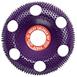 King Arthur's Tools Patented Round Extreme Purple Holey Galahad Tungsten Carbide Disc for Woodworking, Shaping, and Smoothing, 7/8” Bore, Fits most Standard 4 1/2', 115-125mm Angle Grinders #47854 REP