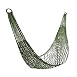ABlevel Nylon Weave Rope Hammock Swing Outdoor Single Lounge Bed 220lb Capacity Green