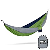 ENO, Eagles Nest Outfitters DoubleNest Lightweight Camping Hammock, 1 to 2 Person, Special Edition Colors, Grey/Green/Blue