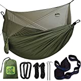 Miztli Camping Hammock with Net, Portable Lightweight Outdoor Hammock Tree Travel Backpacking Hammock Tent with 20Ft(Total) Tree Straps, Perfect for Camping Hiking Yard Adventure Survival