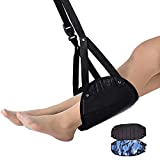 Airplane Footrest (Memory Foam) - Airplane Travel Accessory - Portable Travel Foot Hammock for Flying Bus Train Office - Reduces Swelling and Soreness