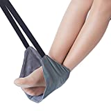 AINAAN Foot Hammock Travel Footrest for Airplane – Prevents Stiffness and Swelling on Long Flights –Fits to Table Tray or Headrest, 2019, Gray