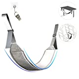 Leband Foot Hammock for Under Desk at Work Foot Rest for Airplane Office Gaming Travel Ergonomic and Adjustable Office Footrest (Gray) 1 Pack