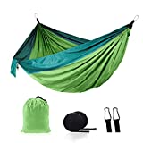 Goinroly Single Travel Hammock,Lightweight Nylon Camping Hammock Portable Parachute Travel Camping Hammocks with Tree Straps, for Outdoor Hiking Travel Backpacking Indoor Backyard(Green)
